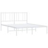 vidaXL Cadre de lit m&eacute;tal sans matelas et t&ecirc;te de lit blanc 135x190 cm