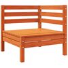 vidaXL Canapé d'angle de jardin coussins cire marron bois pin massif