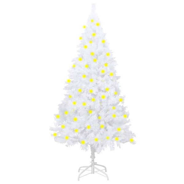 vidaXL Arbre de Noël artificiel pré-éclairé et branches épaisses blanc