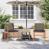 vidaXL Chaises de jardin coussins lot de 2 gris r&eacute;sine tress&eacute;e et bois