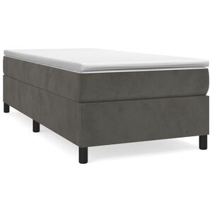 vidaXL Sommier &agrave; lattes de lit et matelas gris fonc&eacute; 100x203cm velours