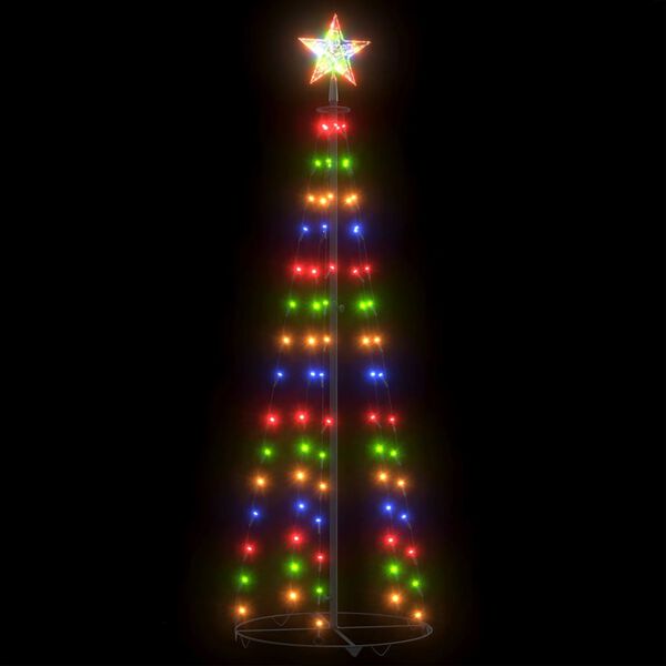 vidaXL Sapin de No&euml;l c&ocirc;ne 84 LED color&eacute; d&eacute;coration 50x150 cm