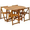 vidaXL Ensemble &agrave; manger d'ext&eacute;rieur pliable 5pcs Bois d'acacia solide