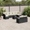 vidaXL Salon de jardin 10 pcs avec coussins noir r&eacute;sine tress&eacute;e