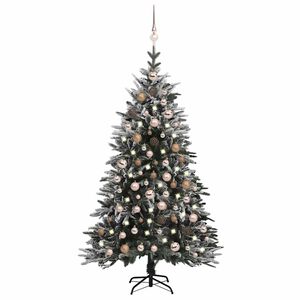 vidaXL Sapin de No&euml;l artificiel LED et flocons de neige 180 cm PVC PE