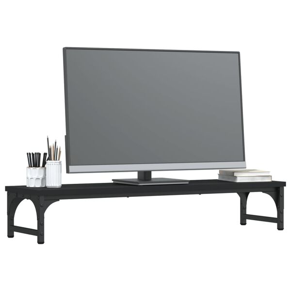 vidaXL Support de moniteur noir 85x23x15,5 cm bois d'ingénierie