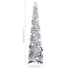 vidaXL Sapin de No&euml;l artificiel escamotable argent&eacute; 120 cm PET