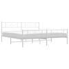 vidaXL Cadre de lit métal sans matelas et pied de lit blanc 183x213 cm