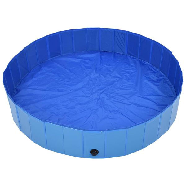 vidaXL Piscine pliable pour chiens Bleu 160x30 cm PVC