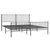 vidaXL Cadre de lit m&eacute;tal sans matelas avec pied de lit noir 183x213cm