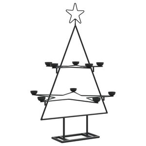 vidaXL Arbre de No&euml;l en m&eacute;tal pour d&eacute;coration noir 75 cm