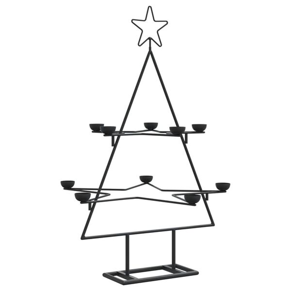 vidaXL Arbre de No&euml;l en m&eacute;tal pour d&eacute;coration noir 75 cm