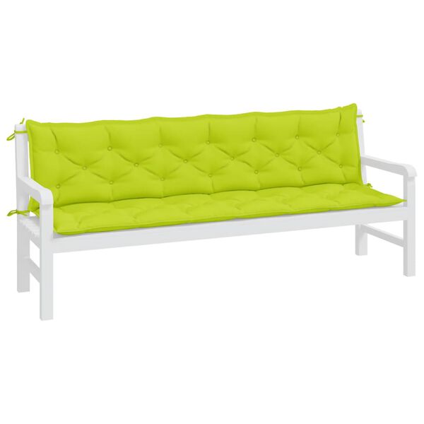 vidaXL Coussins de banc de jardin lot de 2 vert vif tissu Oxford