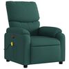 vidaXL Fauteuil inclinable de massage &eacute;lectrique vert fonc&eacute; tissu