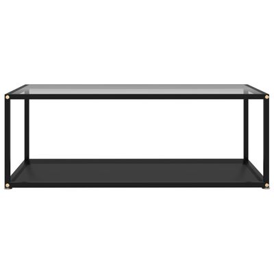 vidaXL Table basse Transparent et noir 100x50x35 cm Verre trempé