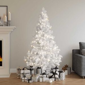 vidaXL Arbre de Noël artificiel pré-éclairé et branches épaisses blanc