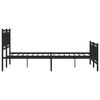 vidaXL Cadre de lit métal sans matelas avec pied de lit noir 150x200cm