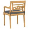 vidaXL Chaises Batavia lot de 4 avec coussins Bois de teck solide