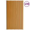 vidaXL Panneaux de toiture 36 pcs acier galvanis&eacute; naturel 80x45 cm