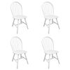 vidaXL Chaises à manger lot de 4 blanc bois d'hévéa solide