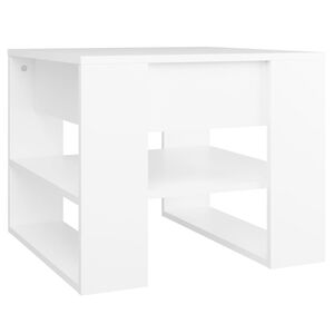 vidaXL Table basse blanc 55,5x55x45 cm bois d'ing&eacute;nierie