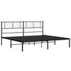 vidaXL Cadre de lit métal sans matelas avec tête de lit noir 193x203cm