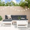 vidaXL Salon de jardin 5 pcs avec coussins blanc bois massif