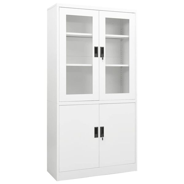 vidaXL Armoire de bureau Blanc 90x40x180 cm Acier