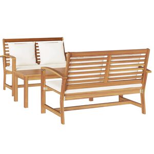 vidaXL Ensemble de canapé de jardin Naturel Bois de teck solide