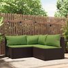 vidaXL Salon de jardin 3 pcs avec coussins marron r&eacute;sine tress&eacute;e