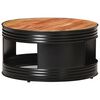 vidaXL Table basse Noir 68x68x36 cm Bois d'acacia massif