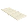 vidaXL Coussins de chaise de jardin dossier haut lot de 6 cr&egrave;me tissu