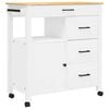 vidaXL Chariot de cuisine MONZA 84x40x88,5 cm blanc bois massif de pin