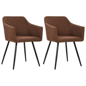 vidaXL Chaises à manger lot de 2 marron tissu