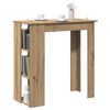 vidaXL Table de bar avec étagère chêne artisanal bois d'ingénierie