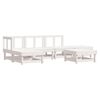 vidaXL Salon de jardin 6 pcs avec coussins blanc bois massif
