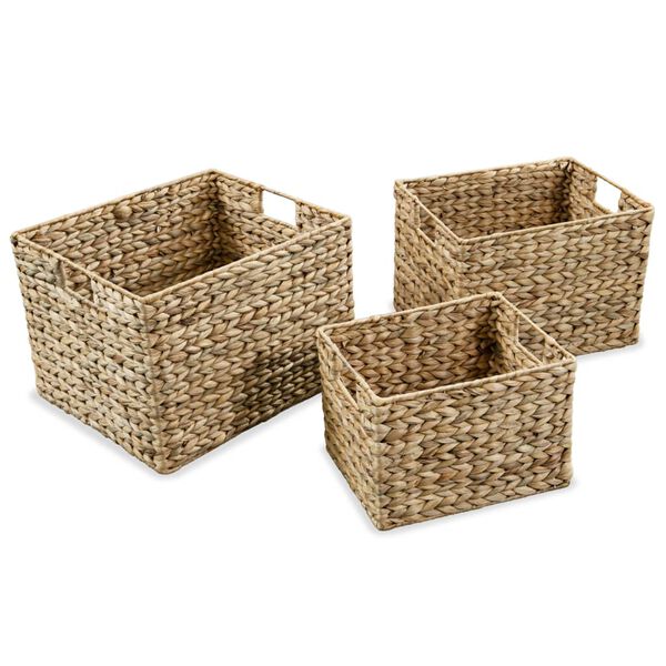 vidaXL Panier de rangement 3 pcs Jacinthe d'eau
