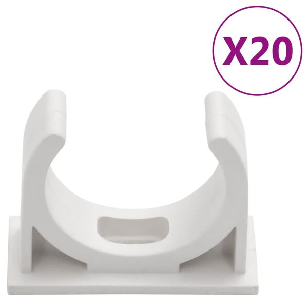 vidaXL Goulottes de c&acirc;ble avec pinces &Oslash;30 mm 10 m PVC