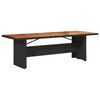 vidaXL Table de jardin et dessus en bois d'acacia noir r&eacute;sine tress&eacute;e