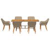 vidaXL Ensemble de salle à manger pour jardin 7 pcs Beige et marron