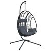 vidaXL Chaise suspendue &oelig;uf support anthracite rotin et acier