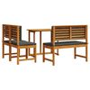 vidaXL Ensemble bistro de jardin 3 pcs Marron Bois d'Acacia Massif