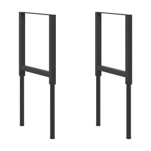 vidaXL Cadres d'&eacute;tabli r&eacute;glables 2 pcs M&eacute;tal 55x(69-95,5) cm Noir