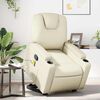 vidaXL Fauteuil inclinable de massage cr&egrave;me similicuir