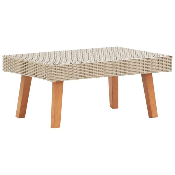vidaXL Table basse de jardin R&eacute;sine tress&eacute;e Beige