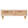 vidaXL Table basse Blanc 80x40x30 cm Bois d'ing&eacute;nierie et pin massif