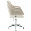 vidaXL Chaise pivotante &agrave; manger cr&egrave;me tissu
