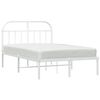 vidaXL Cadre de lit m&eacute;tal sans matelas et t&ecirc;te de lit blanc 135x190 cm