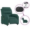 vidaXL Fauteuil inclinable de massage &eacute;lectrique vert fonc&eacute; tissu