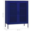 vidaXL Armoire de rangement Bleu marine 80x35x101,5 cm Acier